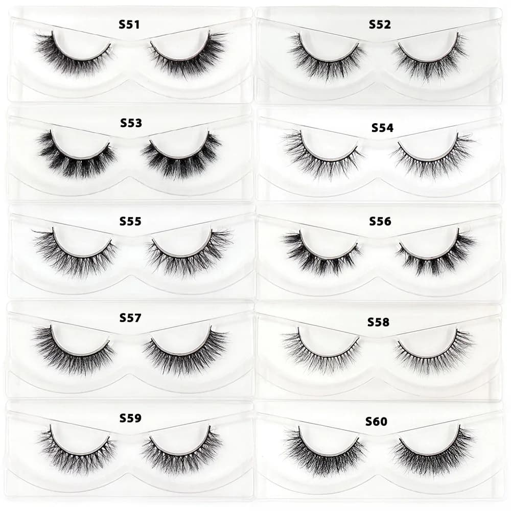 LEHUAMAO 30/60/100 paires de cils de vison sans boîte cils de vison 3D courts faux cils de vison nat