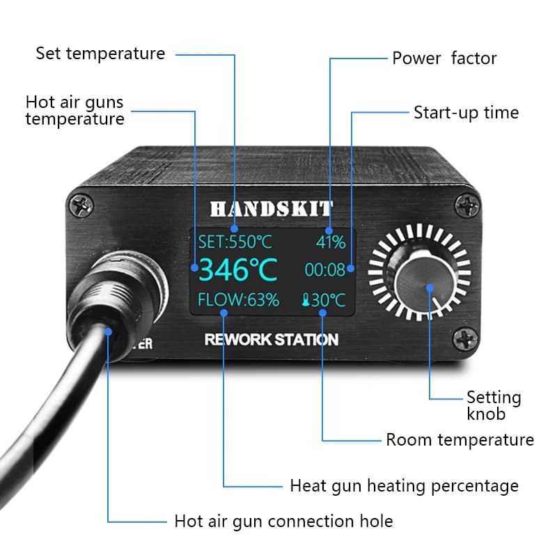 Pistolets thermiques T12, affichage numérique OLED, Station de soudage de température, Portable, ret