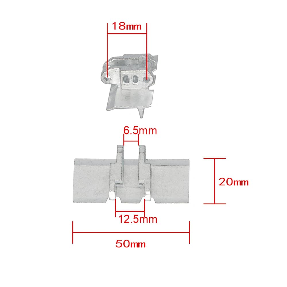 Chenille de moulage sous pression en alliage complet, 50mm x 20mm, pour pelle hydraulique 1/12 RC, B