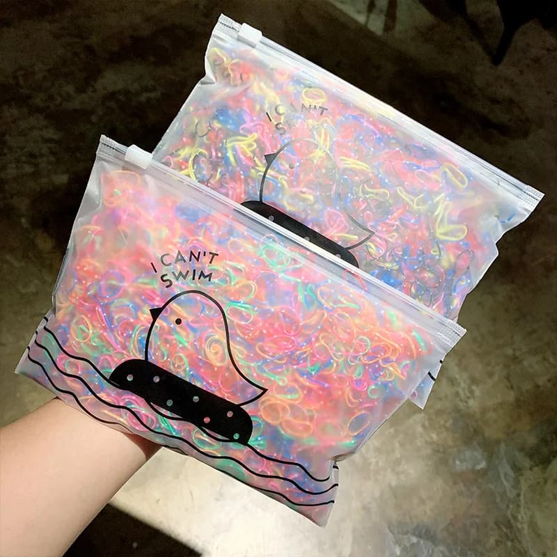 1000 pièces/paquet filles colorées petites bandes de caoutchouc jetables gomme pour élastique pour q