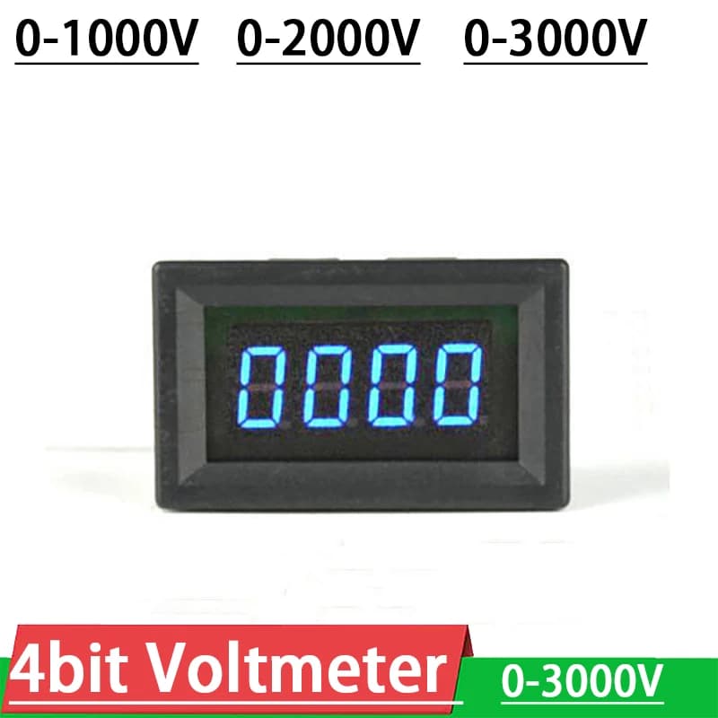 Voltmètre LED 4 bits DC 0-1000V 2000V 3000V, affichage numérique LED de haute précision, voltmètre h