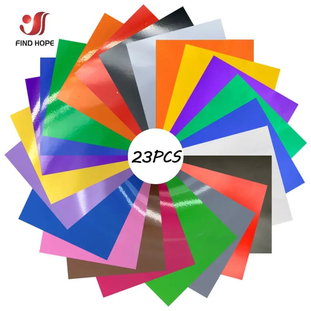 Feuilles de vinyle permanentes paquet de 23 12 "x 10" paquet de couleurs assorties mat et brillant a