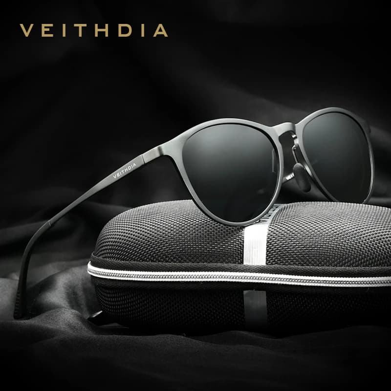 VEITHDIA-Lunettes de soleil rétro en aluminium magnésium pour hommes femmes, lunettes de soleil de c