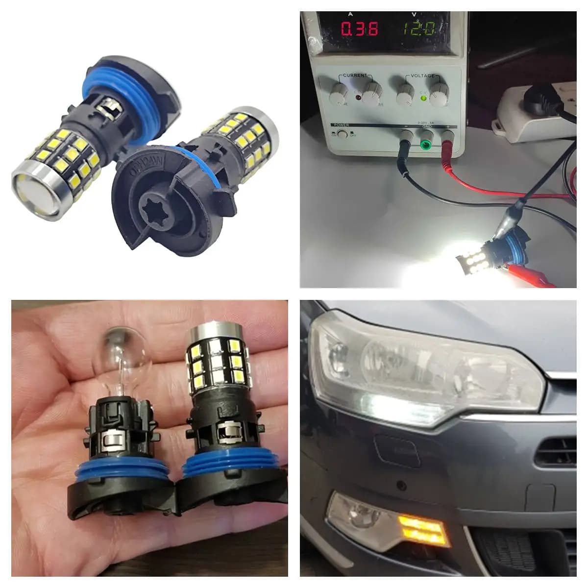 2 pièces HP24W ampoule LED sans erreur ampoules citroën C5 PEUGEOT 5008 3008 feux de jour lampe pour