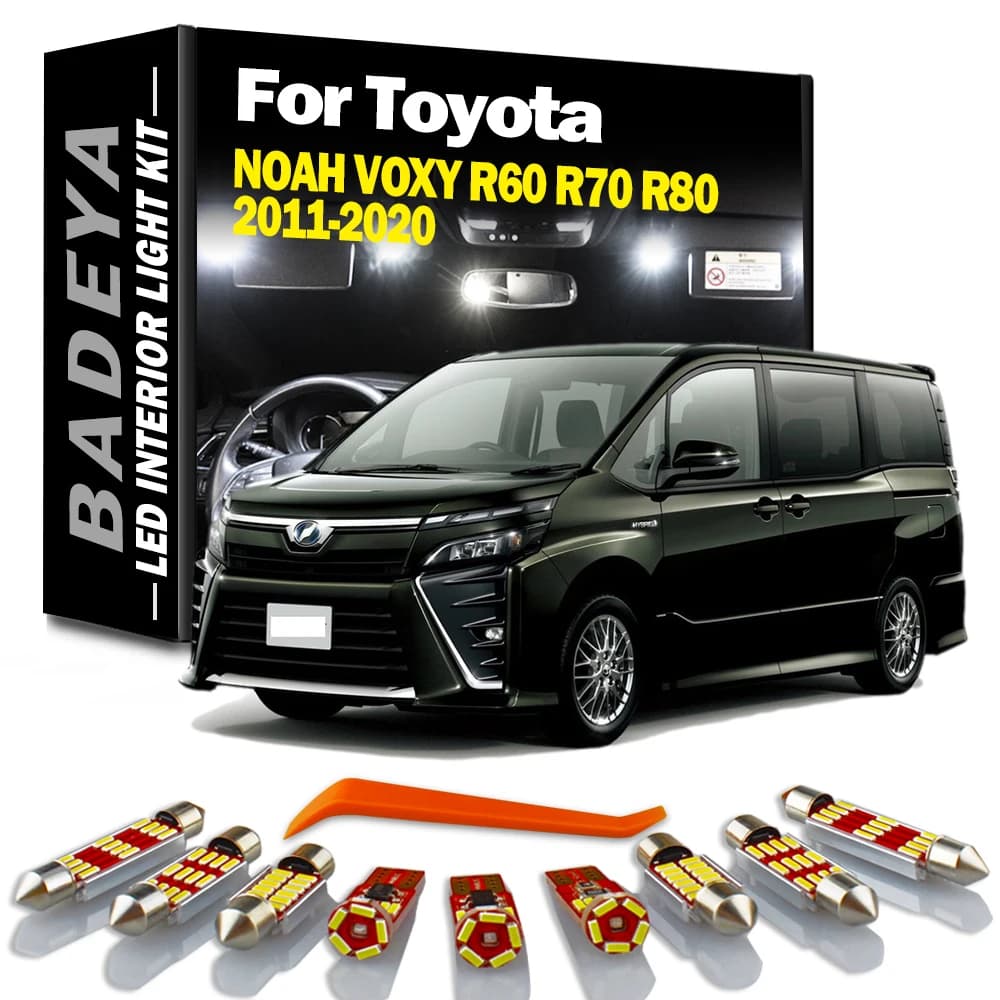 BADEYA-Kit d'éclairage intérieur LED Canbus, ampoules de voiture No Brave, carte breton, Toyota NOAH