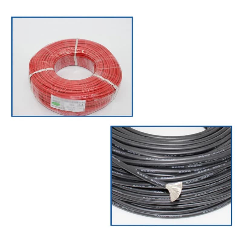 Fil de Silicone de 2 mètres 8 10 12 14 16 18 20 22AWG, câble de Gel de silice en Silicone souple rés