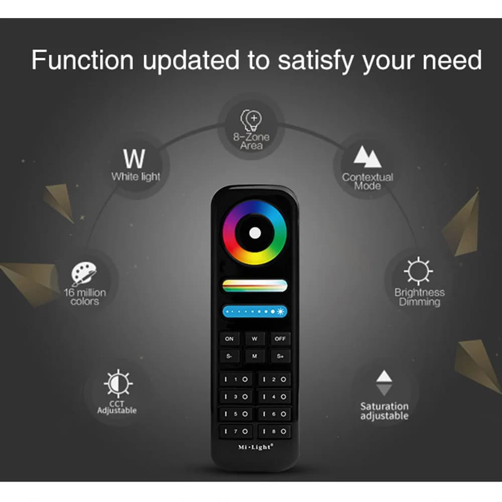 Milight-Télécommande tactile pour lampes monochromes, série de bandes LED, RVB + CCT, RVB + CCT, RF 