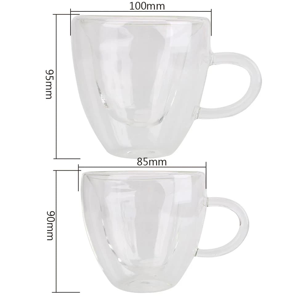 Tasse en verre en forme de cœur d'amour, tasses de Couple, Double tasse en verre, verres à vin résis
