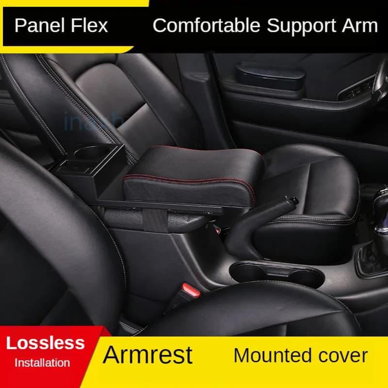 Accoudoir de voiture avec porte-gobelet, boîte de rangement universelle, support de coude de bras, c