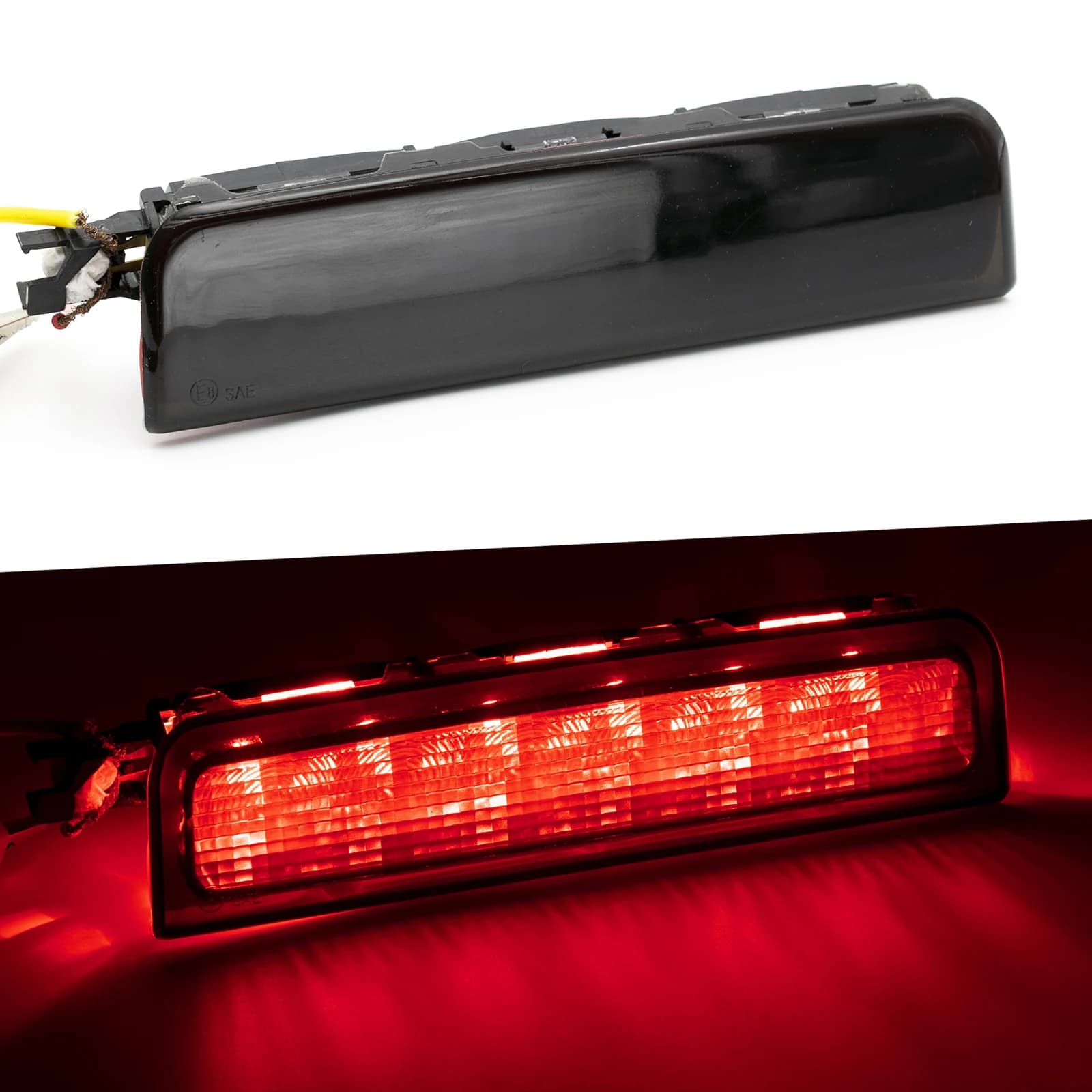 Troisième feu stop arrière central haut niveau pour VW Caddy Mk3 2K 0945087 Une lentille noire, indi
