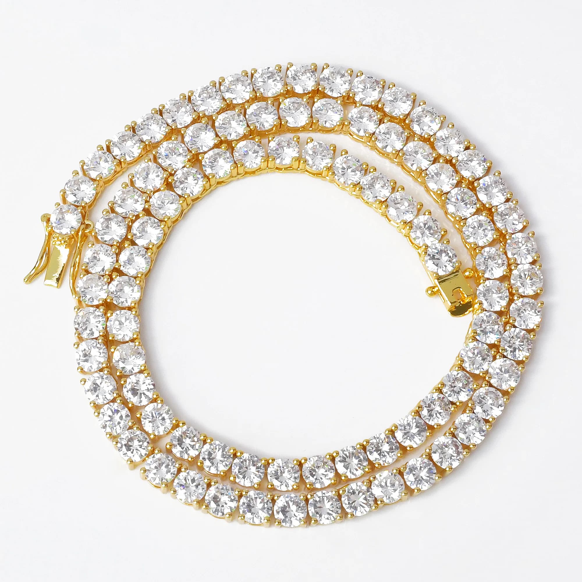 Aokaishen – chaîne de Tennis pour hommes, collier plaqué or véritable, Hip Hop Rock Street, bijoux à