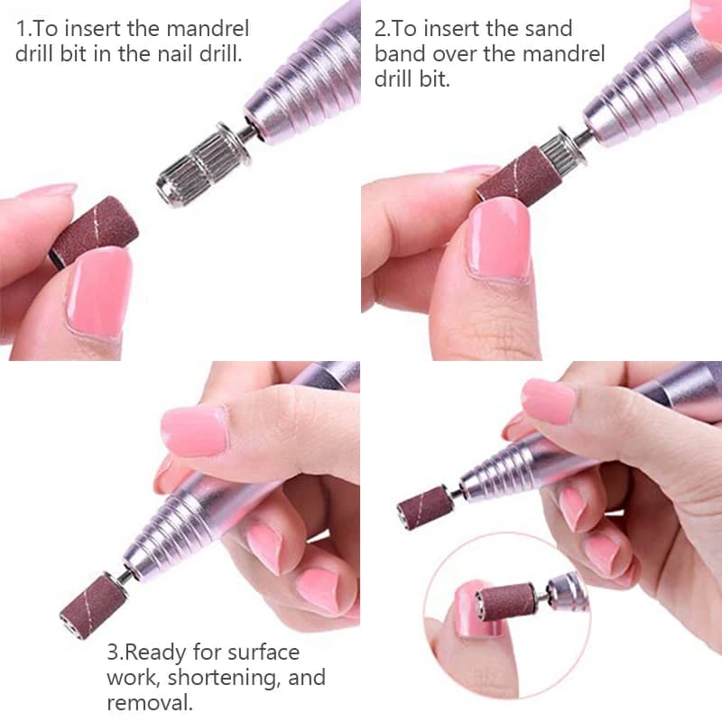 100/50/25 pièces bandes d'anneau de ponçage des ongles manucure électrique forets à ongles 80/120/18