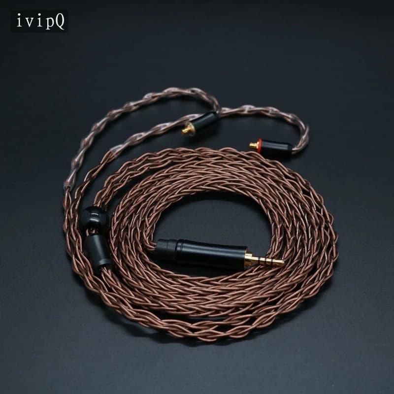 IvipQ – câble de mise à niveau pour écouteurs en cuivre monocristallin, 8 cœurs, 2.5mm/3.5mm/4.4mm, 