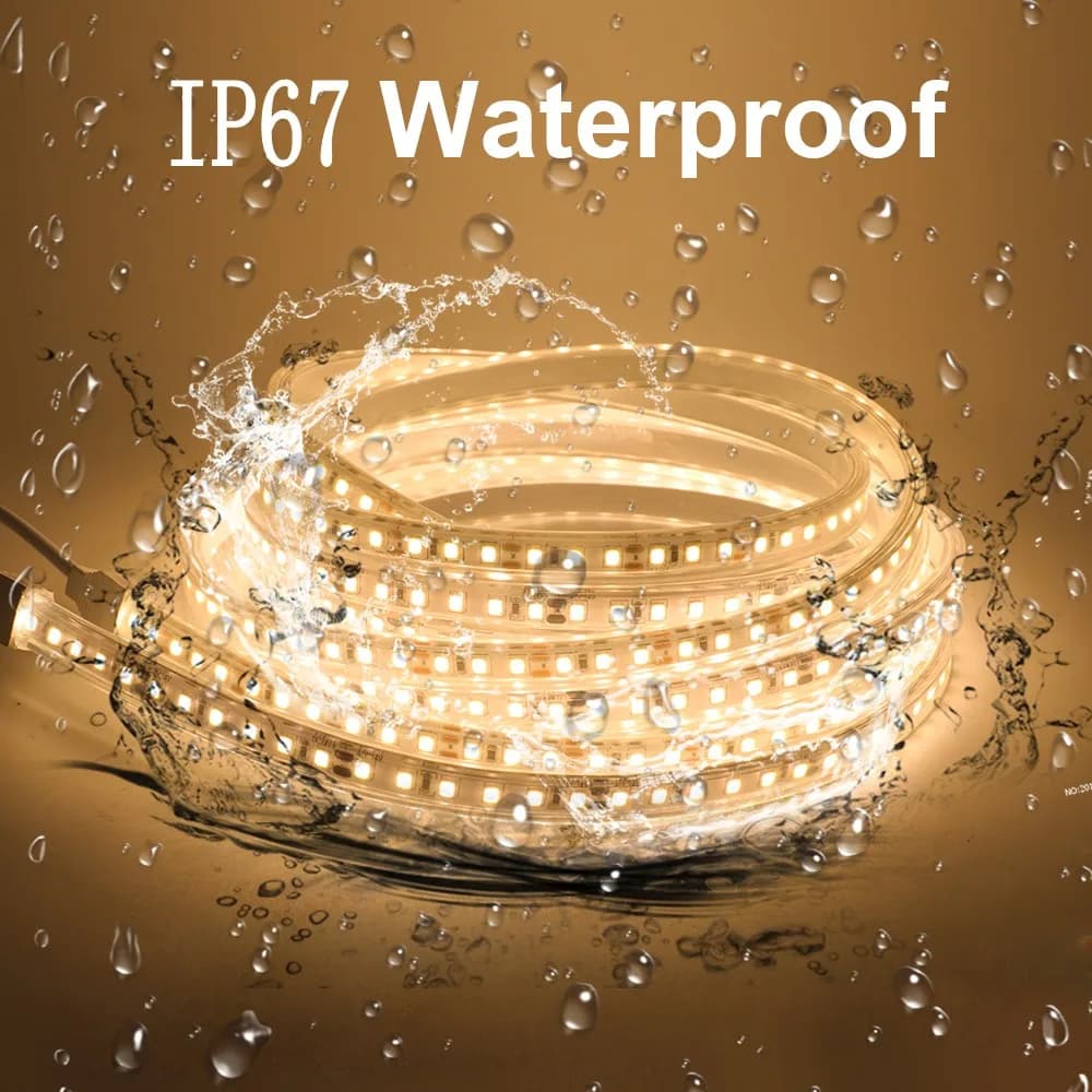 Bande lumineuse LED étanche IP67, 12V 24V, 2835, 120 diodes/m, ruban Flexible, corde lumineuse, blan