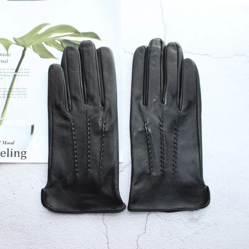 Nouveaux gants en peau de mouton en cuir pour hommes sans doublure mince été peut toucher l'écran sp