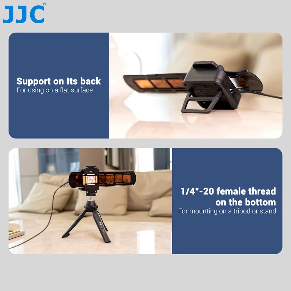 Lampe LED de numérisation de films négatifs JJC 35 mm avec support, 10 niveaux réglables, pour conve