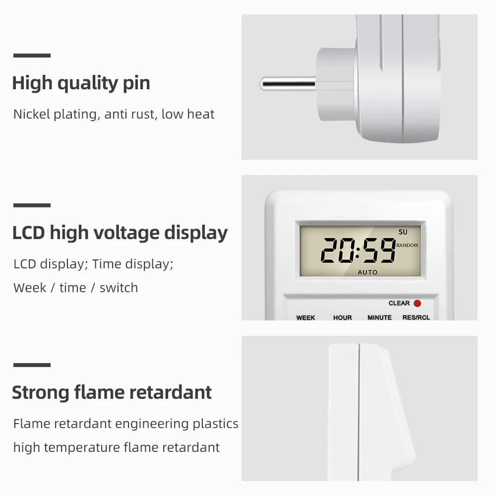 Minuterie numérique Programmable TM03, 24 h, minuterie de cuisine, prise ue UK AU US BR FR IT