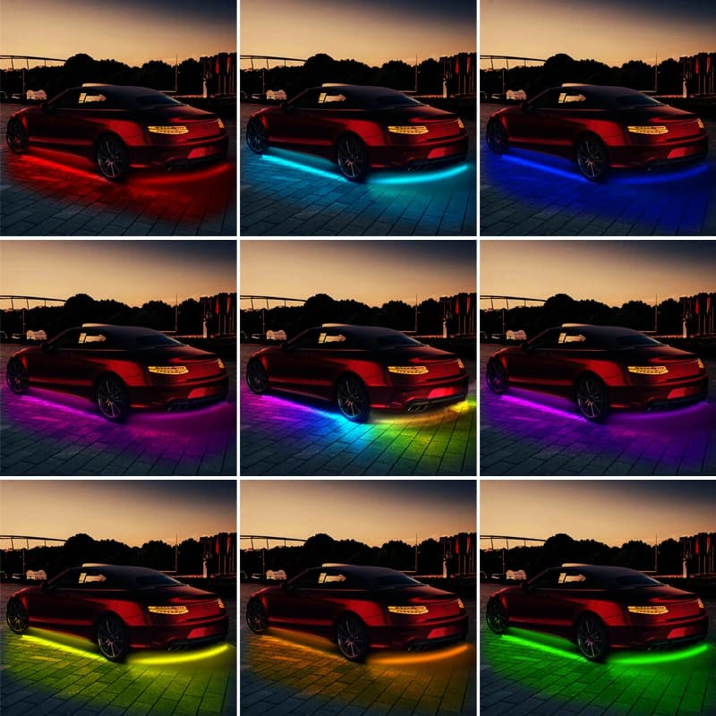 BLALION – bande lumineuse LED Flexible pour voiture, application sous le corps, contrôle du son à di