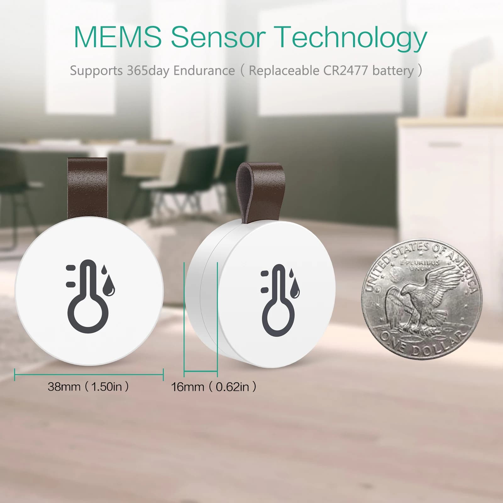 ORIA – Thermomètre et Hygromètre sans Fil Bluetooth, Capteur de Température et d'Humidité pour Maiso