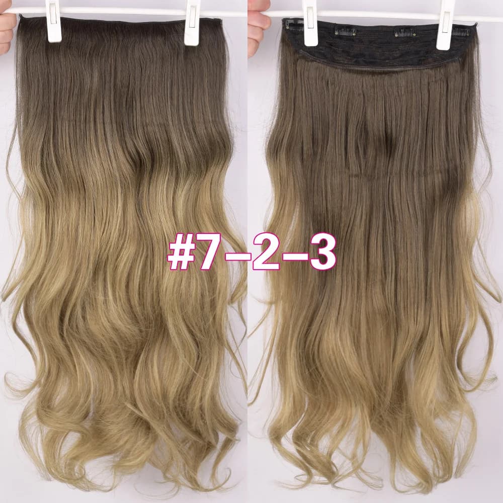 DinDong Clips dans les extensions de cheveux 32 pouces synthétiques ondulés 210G Premium cheveux rés