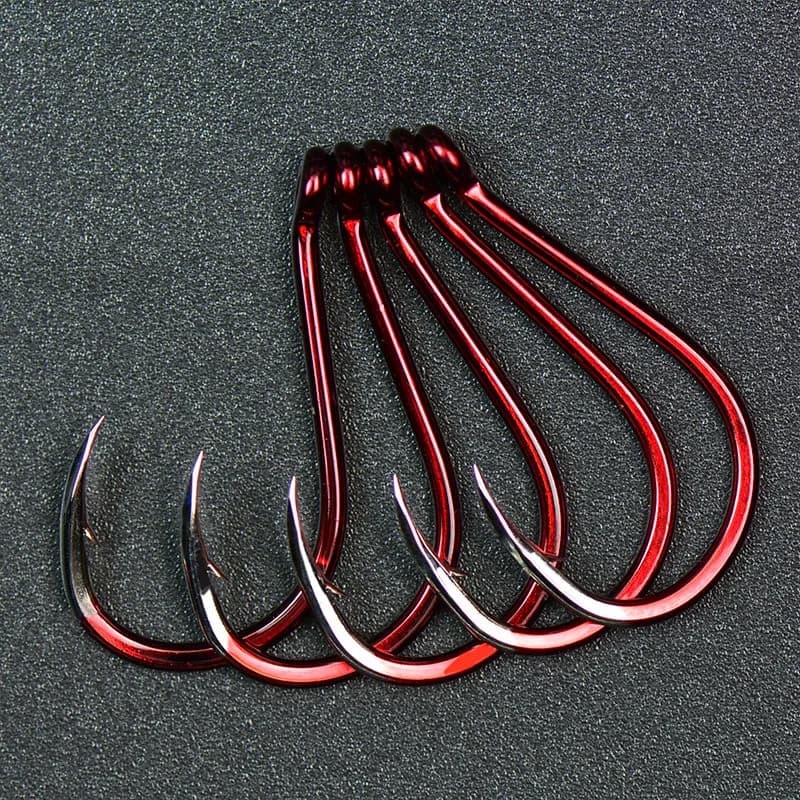 Hameçons de pêche japonais à pointe super aiguille, à bouche courbée triangulaire, à attaque rapide,