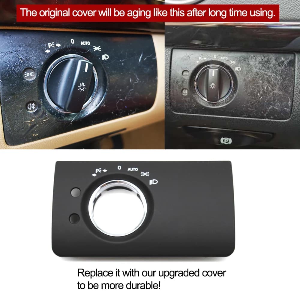 Panneau de commutation de lampe frontale intérieure de voiture, remplacement de garniture, éclairage