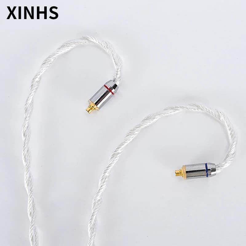 XINHS – câble de mise à niveau HIFI en cuivre plaqué argent monocristal à 4 cœurs, avec prise 3.5/2.