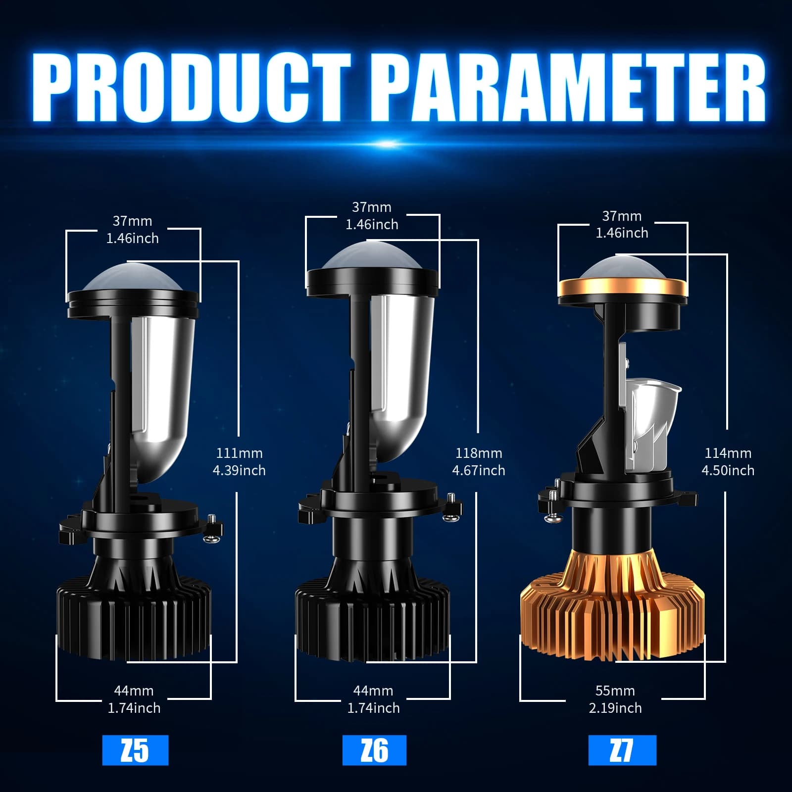 AILEO H4 9003/HB2 Led ampoules de phares Canbus 20000LM faisceau haut/bas avec Mini lentille de proj