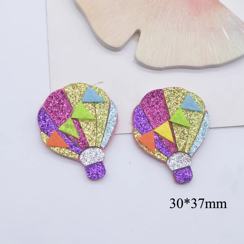 12 pièces météore arc-en-ciel crème glacée beignet nuage ballon à Air chaud Applique pour bricolage 