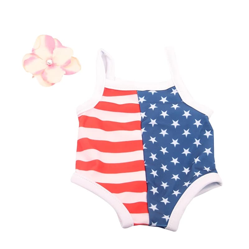 Nouveau maillot de bain solide poupée Bikini + lunettes de soleil maillot de bain sandales de plage 