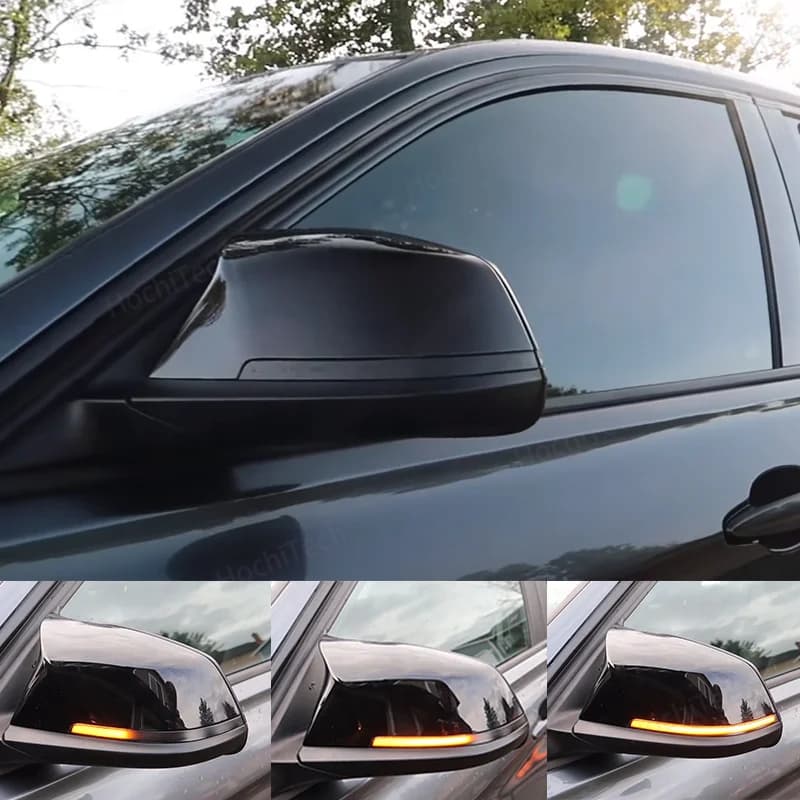 Lumière de rétroviseur pour BMW 1 2 3 4 X1 M série F20 F30 F34 F36 E84 F87 i3, LED dynamique noire, 