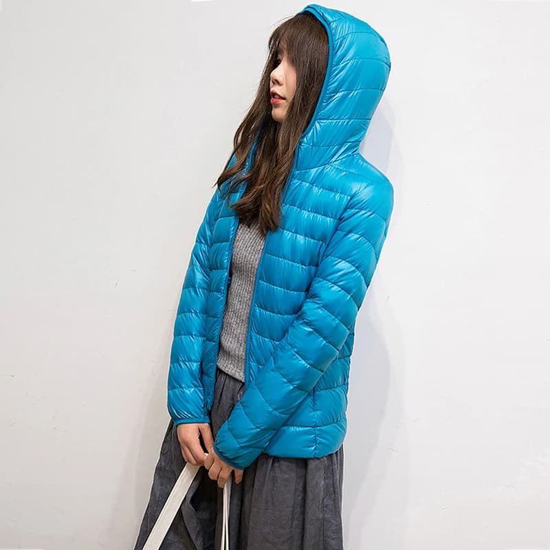 Veste en Duvet de Canard Blanc pour Femme, Manteau Chaud, Ultraléger, Parka Coupe-Vent, 2024, Automn
