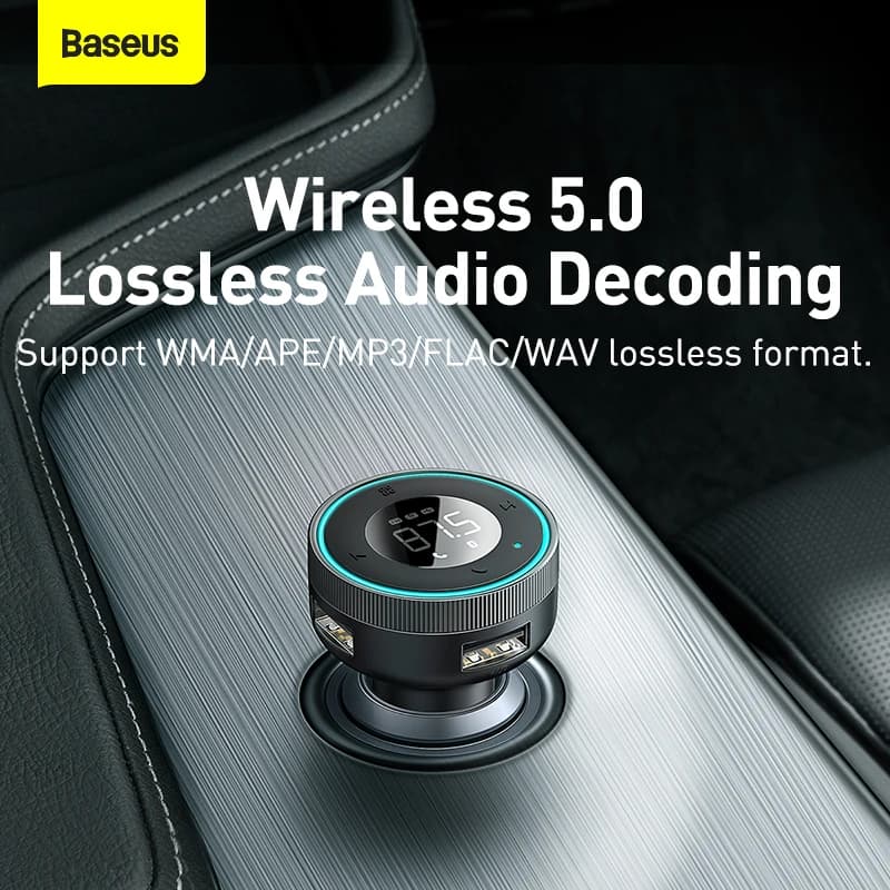 Baseus FM transmetteur modulateur voiture sans fil Bluetooth 5.0 USB chargeur rapide Auto Aux Radio 