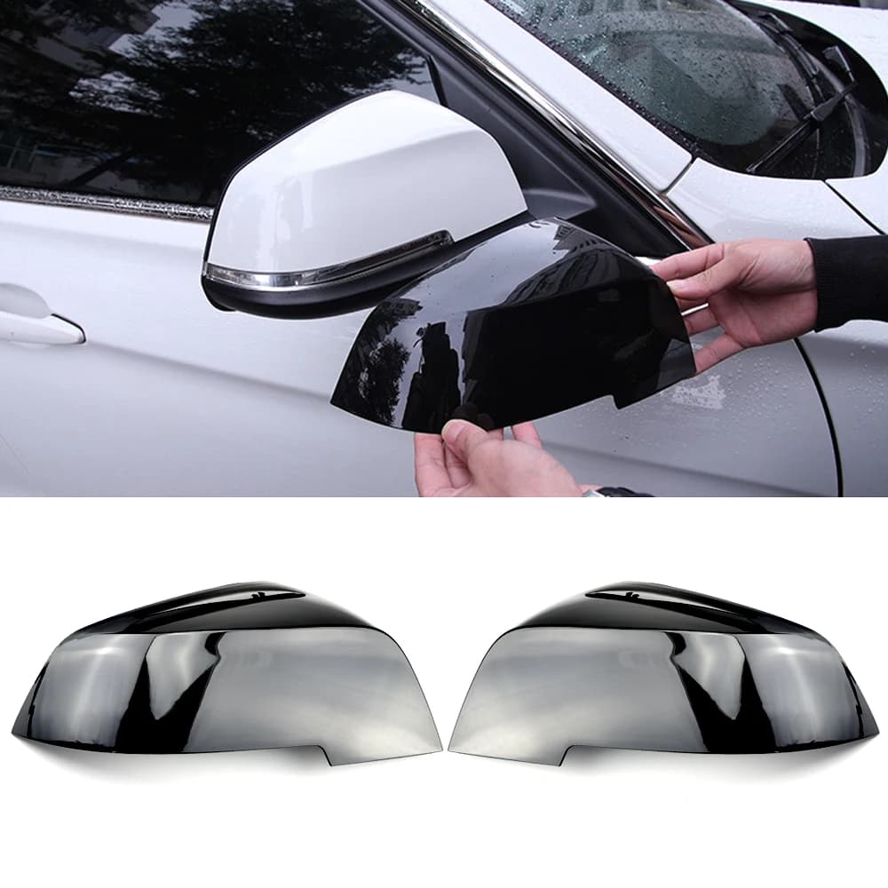 Couvercle de rétroviseur noir carbone, 2 pièces, pour BMW série 1 2 3 4 X M 220i 328i 420i F20 F21 F