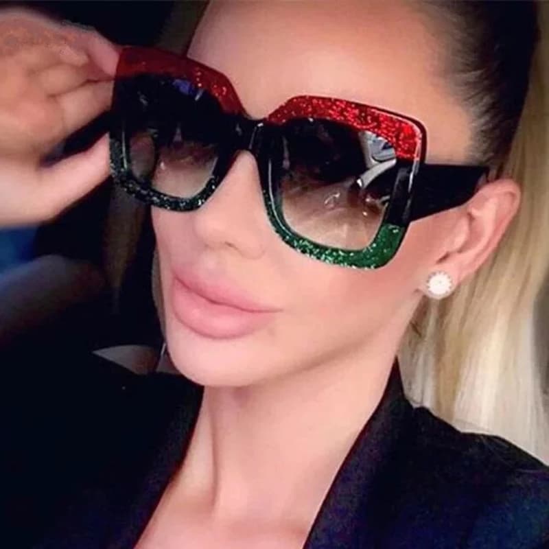 Respzed-Lunettes de soleil carrées pour femmes, verres transparents, trois couleurs, grand cadre, fê