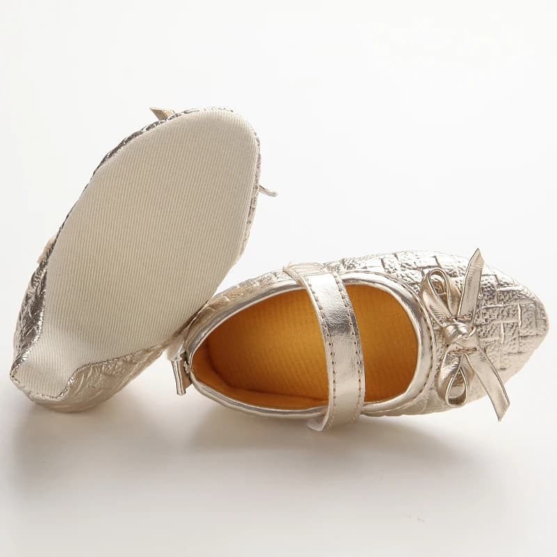 Chaussures à talons hauts pour nouveau-né fille, chaussures de princesse avec nœud, pour fête de pre