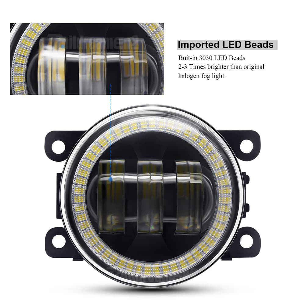 2 X phare antibrouillard œil d'ange de voiture pour Peugeot 3008 207 307 2008 4008 4007 5008 408 407