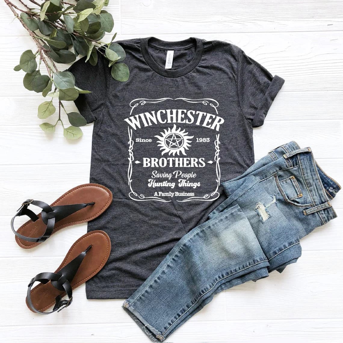 T-shirt inspiré de la série télévisée Winchester Brothers, chemise naturelle, chemises esthétiques v