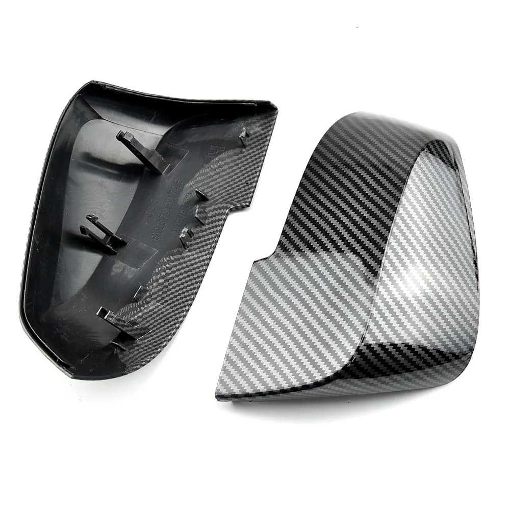 Couvercle de rétroviseur noir carbone, 2 pièces, pour BMW série 1 2 3 4 X M 220i 328i 420i F20 F21 F