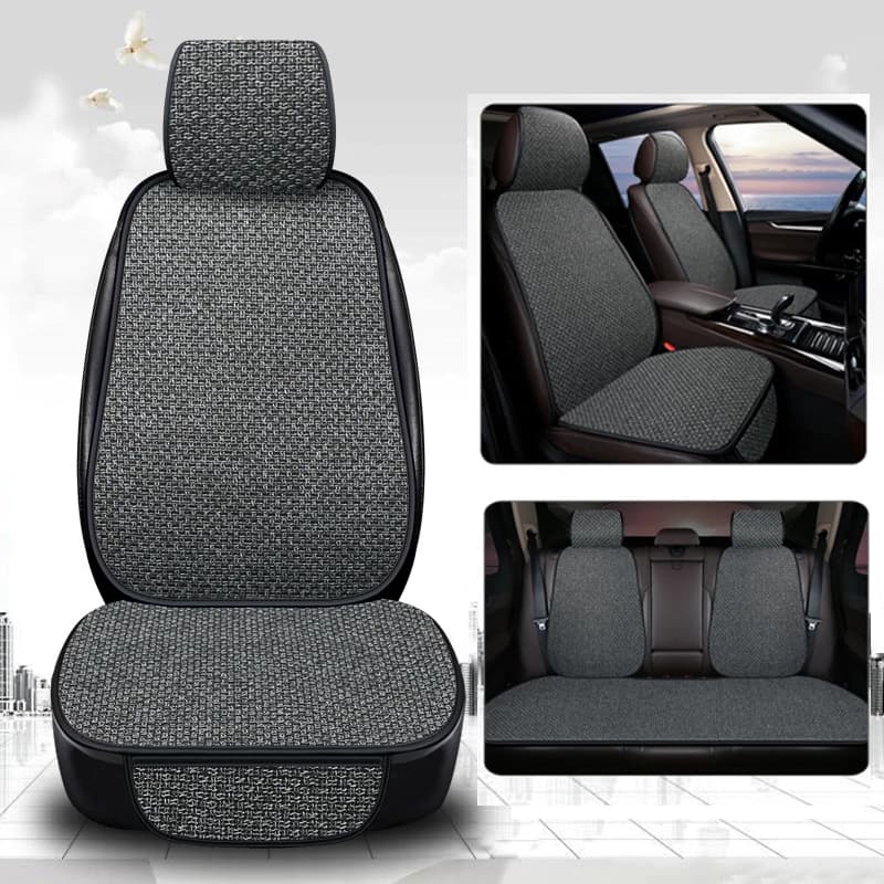 Housse de Protection pour siège de voiture en lin, coussin avant et arrière, tapis de Protection pou