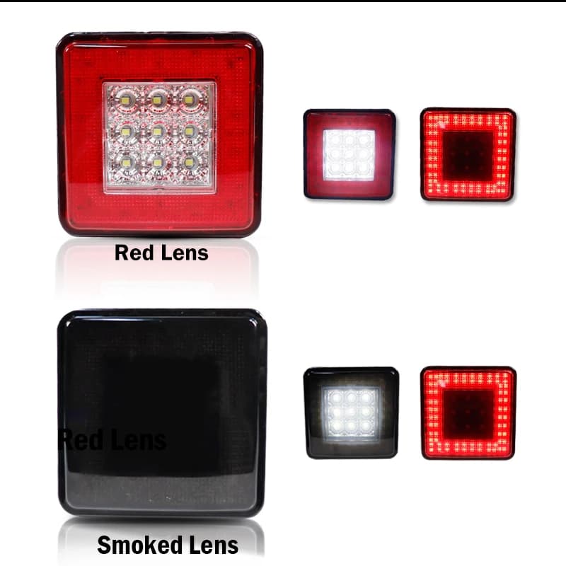 Couvercle d'attelage de remorque à LED avec lumière de barrage de secours, lumières LED de voiture, 
