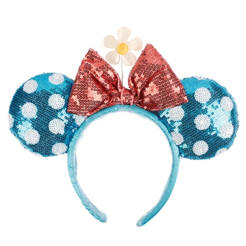 Serre-tête Disney Mickey Mouse avec grandes nœuds à pois, accessoire de déguisement en peluche pour 