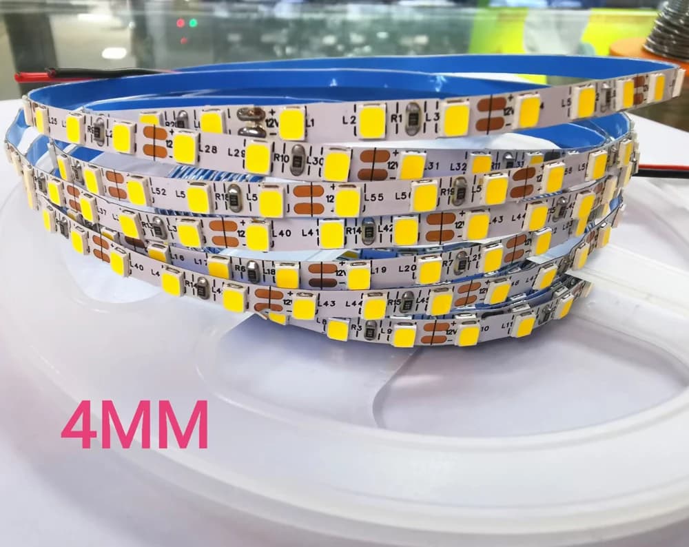 Bande LED 12V 24V 2835 3mm 4mm 5mm 6mm en forme de S 8mm 10mm 15mm largeur PCB, ruban LED blanc/blan