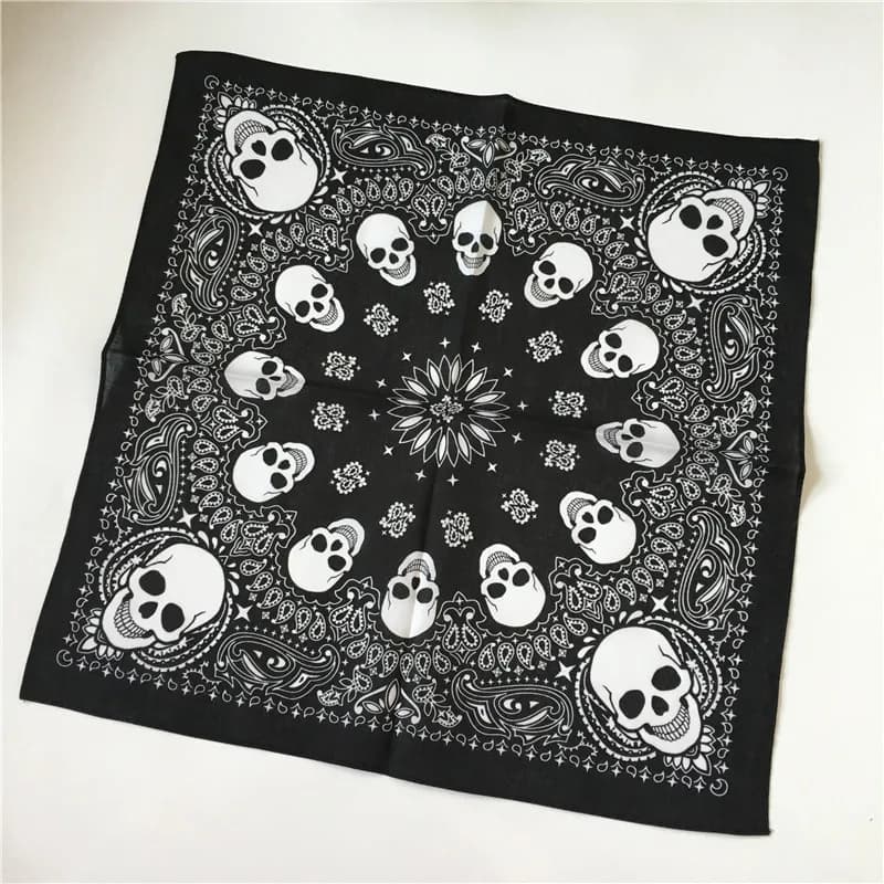 Plus coloré imprimé crâne Paisley géométrique coton Bandanas femmes bandeau carré écharpe foulard ch
