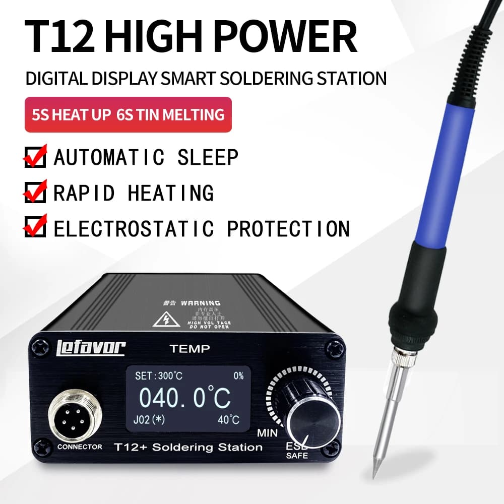 Station de soudage T12 + fer à souder 1.3 pouces OLED, Station de retouche Bga Portable multifonctio