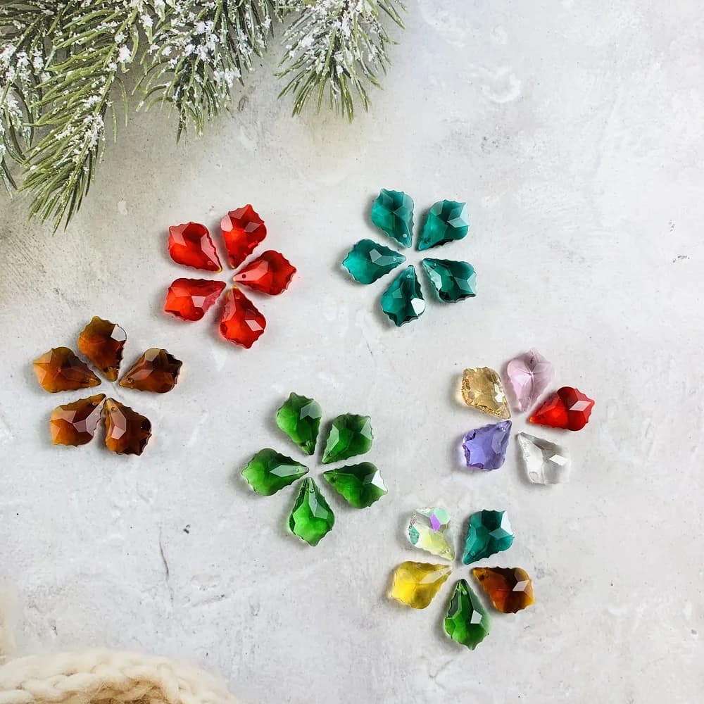 Prisme en perles de cristal en cuir chevelu d'érable, capteur de soleil lumineux, pièces de lustre, 