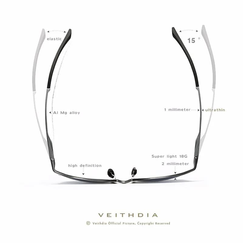 VEITHDIA-Lunettes de soleil rétro en aluminium magnésium pour hommes femmes, lunettes de soleil de c