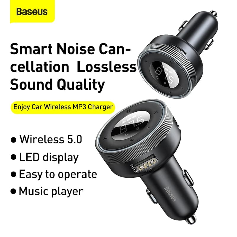 Baseus FM transmetteur modulateur voiture sans fil Bluetooth 5.0 USB chargeur rapide Auto Aux Radio 