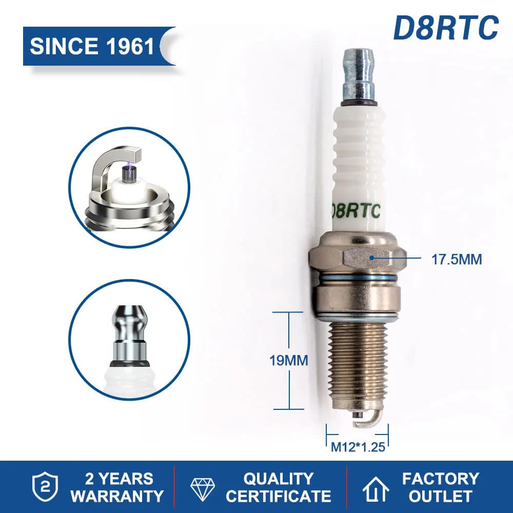 Bougie d'allumage TORCH D8RTC/D8RTI d'origine pour Champion RA4HC DR8EIX DR8EGP DR8EA D8EA Denso X24