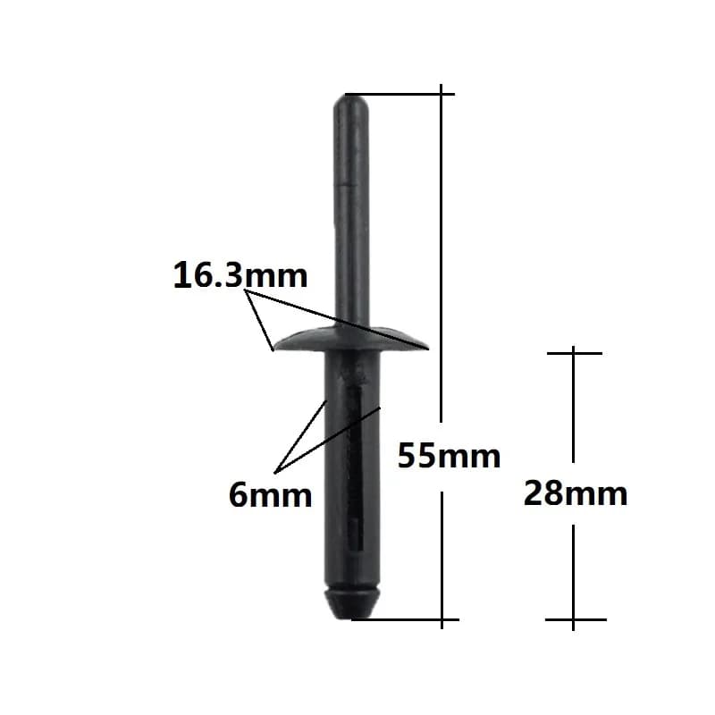 Rivets aveugles d'expansion en plastique pour arc de roue de voiture, 50 pièces, Clip de pare-chocs,